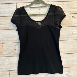 NWOT Bozzolo top with mesh detail - size large